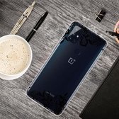 Voor OnePlus Nord N100 schokbestendig geverfd transparant TPU beschermhoes (kanten bloem)