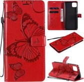 Voor Huawei Enjoy 20 5G 3D Vlinders Embossing Patroon Horizontale Flip Leren Case met Houder & Kaartsleuf & Portemonnee (Rood)