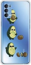 Voor OPPO Reno4 Gekleurde tekening Clear TPU Cover Beschermhoesjes (Avocado)
