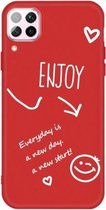 Voor Huawei P40 Lite 4G Geniet van Smiley Heart Pattern Shockproof TPU Case (Red)