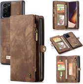 Voor Samsung Galaxy Note20 Ultra CaseMe-008 afneembare multifunctionele horizontale flip lederen tas met kaartsleuf & houder & rits portemonnee & fotolijst (bruin)