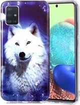 Voor Samsung Galaxy A71 5G Lichtgevende TPU zachte beschermhoes (Starry Sky Wolf)