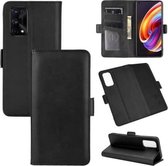 Voor OPPO Realme X7 Pro Dual-side magnetische gesp Horizontale flip lederen tas met houder & kaartsleuven & portemonnee (zwart)