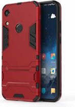 Schokbestendige pc + TPU-hoes voor Huawei Honor 8A, met houder (rood)