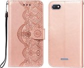 Voor Xiaomi Redmi 6 Flower Vine Embossing Pattern Horizontale Flip Leather Case met Card Slot & Holder & Wallet & Lanyard (Rose Gold)