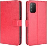 Voor Xiaomi Poco M3 Retro Crazy Horse Texture Horizontale Flip lederen tas met houder & kaartsleuven & fotolijst (rood)