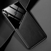 Voor Huawei Honor 8X Max All-inclusive leer + beschermhoes van organisch glas met metalen ijzeren plaat (zwart)