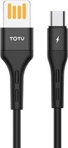 TOTUDESIGN BMA-026 Soft Series 2.4A Micro USB siliconen oplaadkabel, lengte: 1m (zwart)