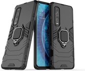 Voor OPPO Find X2 Pro PC + TPU schokbestendige beschermhoes met magnetische ringhouder (zwart)