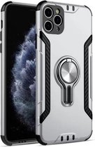 Voor iPhone 11 Pro Max metalen ringhouder 360 graden roterende TPU + pc-beschermhoes (zilver)