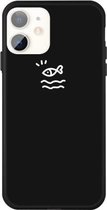 Voor iPhone 11 Small Fish Pattern Colorful Frosted TPU telefoon beschermhoes (zwart)