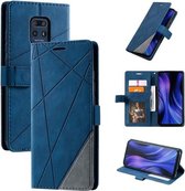 Voor Geschikt voor Xiaomi Redmi 10X Pro 5G / 10X 5G Skin Feel Splicing Horizontale flip lederen tas met houder & kaartsleuven & portemonnee & fotolijst (blauw)