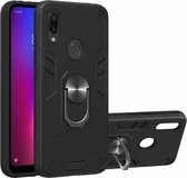 Voor Geschikt voor Xiaomi Redmi 7 / Y3 2 in 1 Armor Series PC + TPU beschermhoes met ringhouder (zwart)