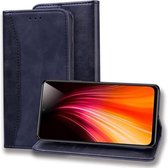 Voor Xiaomi Redmi Note 8 Pro Zakelijke stiksels Horizontale flip lederen tas met dubbele vouw & beugel & kaartsleuven & fotolijst & portemonnee (zwart)