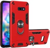 Voor LG G8X ThinQ / V50S ThinQ 2 in 1 Armor Series PC + TPU beschermhoes met ringhouder (rood)