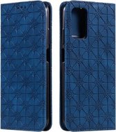 Voor Xiaomi Poco M3 Lucky Flowers Embossing Pattern Magnetische horizontale flip lederen tas met houder & kaartsleuven (donkerblauw)