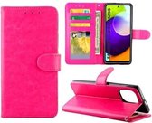 Voor Samsung Galaxy A52 5G Crazy Horse Textuur Lederen Horizontale Flip Beschermhoes met Houder & Kaartsleuven & Portemonnee & Fotolijst (Rose Rood)