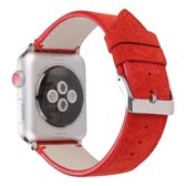 Frosted lederen horlogeband voor Apple Watch Series 6 & SE & 5 & 4 44 mm / 3 & 2 & 1 42 mm (rood)