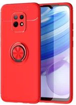 Voor Xiaomi Redmi 10X 5G metalen ringhouder 360 graden roterende TPU-hoes (rood + rood)