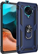 Voor Geschikt voor Xiaomi Redmi K30 Pro schokbestendige TPU + pc-beschermhoes met 360 graden roterende houder (blauw)