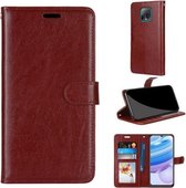 Voor Xiaomi Redmi 10X 5G / 10X Pro 5G Pure Kleur Horizontale Flip PU Lederen Case met Houder & Kaartsleuven & Portemonnee & Fotolijst (Bruin)