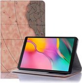 Horizontale lederen flip-hoes met cartografische textuur met houder en kaartsleuven en portemonnee voor Galaxy Tab A 8.0 (2019) (oranje)
