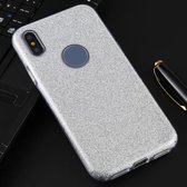 Voor iPhone XS / X volledige dekking TPU + pc Glittery poeder beschermende achterkant van de behuizing (zilver)