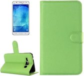 Litchi Texture Horizontale Flip Leren Case voor Galaxy J7 / J7 neo, met houder & kaartsleuven & portemonnee (groen)