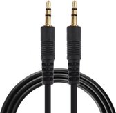 1 m 3,5 mm male naar 3,5 mm male plug stereo audio aux-kabel (zwart + vergulde connector)