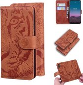 Voor Nokia 5.4 Tiger Embossing Pattern Horizontale Flip Leather Case met houder & kaartsleuven & portemonnee (bruin)