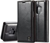 CaseMe-003 voor Galaxy S9 PU + PC Business Style Crazy Horse Texture Horizontale flip lederen tas met houder & kaartsleuven & portemonnee (zwart)