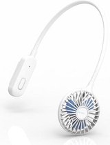 Hangende nek Oortelefoon Clip Ventilator Studentenflat Draagbaar USB Opvouwbare miniventilator (wit)