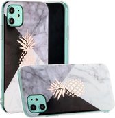 Voor iPhone 11 Hot Stamping Geometric Marble IMD Craft TPU beschermhoes (ananas)