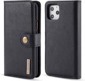 DG.MING Crazy Horse Texture Flip afneembare magnetische lederen tas met houder & kaartsleuven & portemonnee voor iPhone 11 Pro Max (zwart)