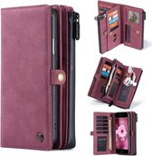Voor iPhone 8 Plus / 7 Plus CaseMe 018 Afneembare multifunctionele horizontale flip lederen tas met kaartsleuf & houder & rits portemonnee & fotolijst (rood)