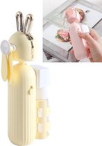 Handheld sproeidesinfectieventilator USB-oplader Mini-buitenventilator, stijl: konijnenoren (geel)