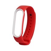 Voor Geschikt voor Xiaomi Mi Band 5 Tweekleurige TPE vervangende horlogeband (rood + wit)