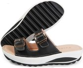 Dikke bodem Verhoogde casual modieuze pantoffels voor dames (kleur: zwart, maat: 36)