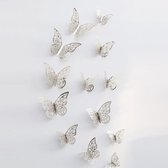 3D Behang Woondecoratie Holle Vlinder Koelkast Muurstickers (Holle Vlinder Type C Zilver)