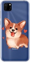 Voor Huawei Y5p / Honor 9S schokbestendig geverfd TPU beschermhoes (Love Corgi)