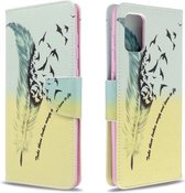 Voor Galaxy A71 Gekleurde tekening patroon Horizontale flip lederen tas met houder & kaartsleuven & portemonnee (veer)