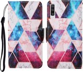 Voor Samsung Galaxy A50 / A30s Gekleurde Tekening Patroon Horizontale Flip Leren Case met Houder & Kaartsleuven & Portemonnee & Lanyard (Starry Marble)