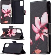 Voor LG K42 Gekleurde tekening patroon Horizontale flip lederen tas met houder & kaartsleuven & portemonnee (Lotus)