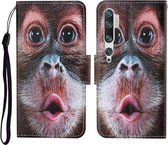 Voor Xiaomi Mi Note 10 / Note 10 Pro Gekleurde tekening patroon Horizontale flip lederen tas met houder & kaartsleuven & portemonnee & lanyard (orang-oetan)