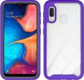 Voor Samsung Galaxy A20e Starry Sky Solid Color Series Schokbestendige pc + TPU beschermhoes (paars)