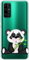 Voor Huawei Honor 30 Pro schokbestendig geverfd transparant TPU beschermhoes (bamboe panda)