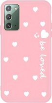 Voor Samsung Galaxy Note20 Small Smiley Heart Pattern Shockproof TPU Case (Pink)