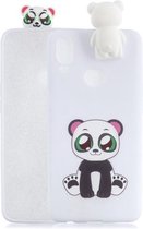 Voor Galaxy A10s Cartoon schokbestendige TPU beschermhoes met houder (beugel Panda)