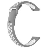 Dubbele kleur polsband horlogeband voor Galaxy S3 Ticwatch Pro (grijs wit)
