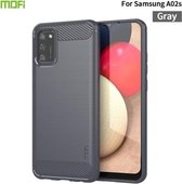 Voor Samsung Galaxy A02s / M02s / F02s (Amerikaanse versie) MOFI Gentleness-serie geborstelde textuur koolstofvezel zachte TPU-hoes (grijs)